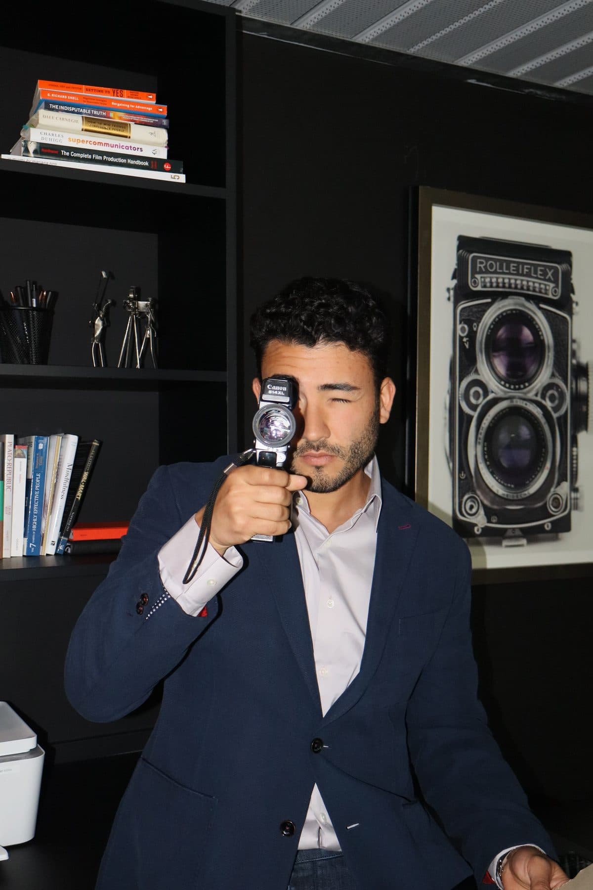 Carlos Doce with a film camera