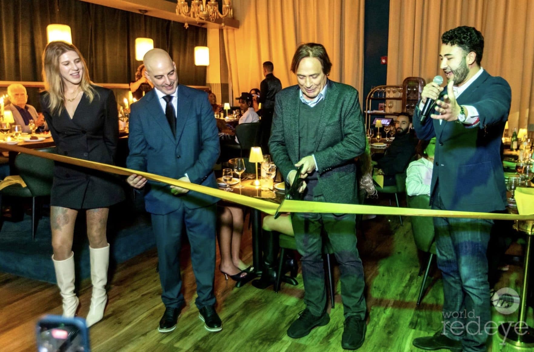Ribbon cutting at a restaurant opening