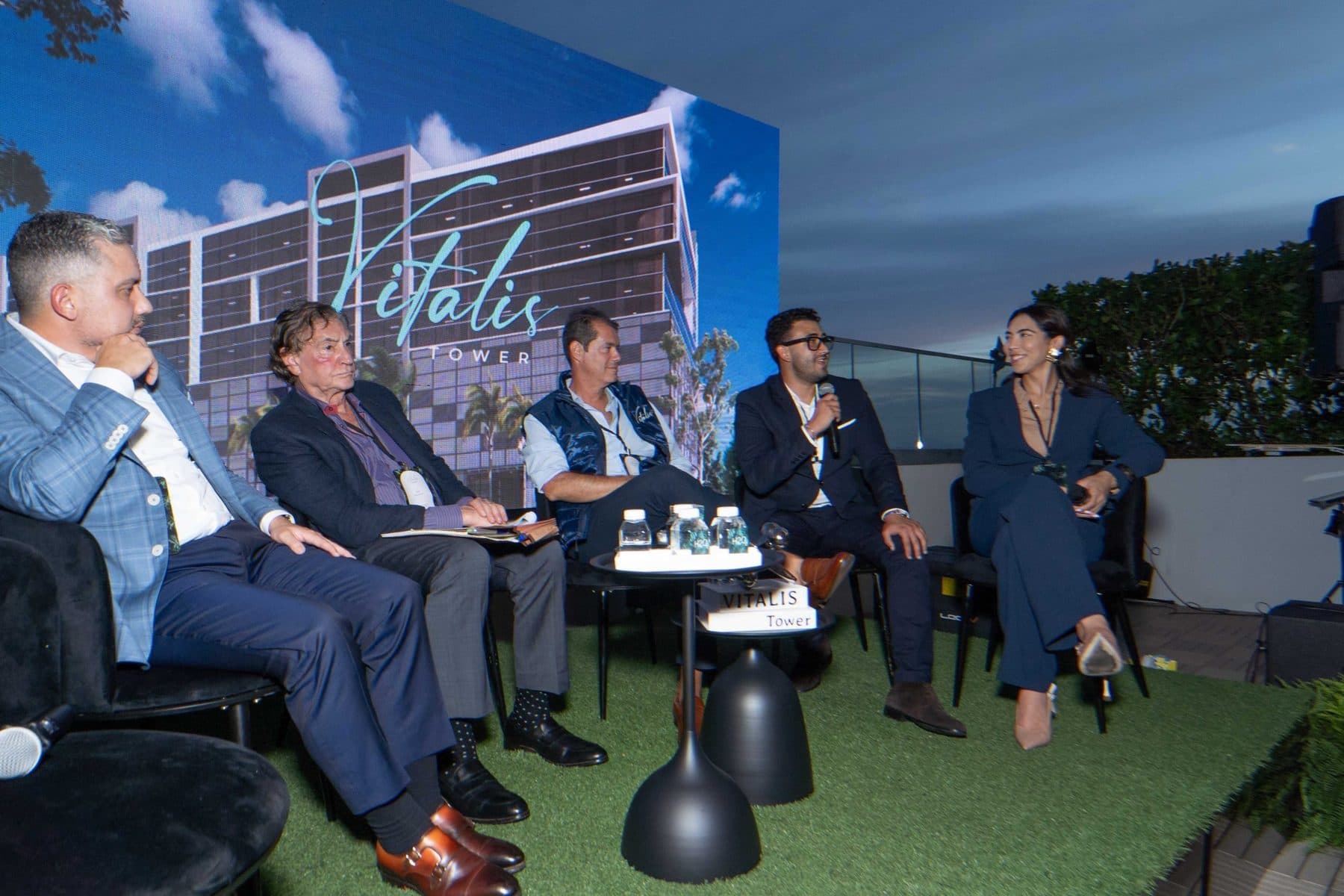 On stage at the Vitalis Tower launch